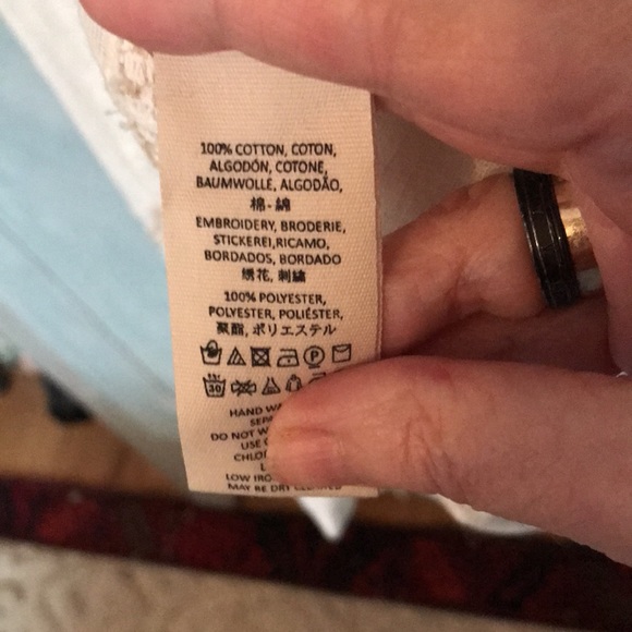 Free People DRESS in Size Large . Colour White with Beige embroidery design - Picture 4 of 10